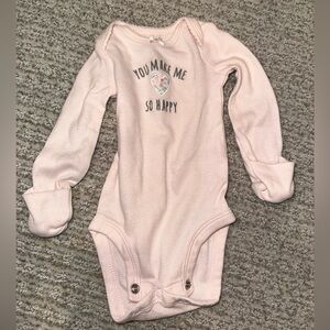 Carters long sleeve onesie with Hand covers attached